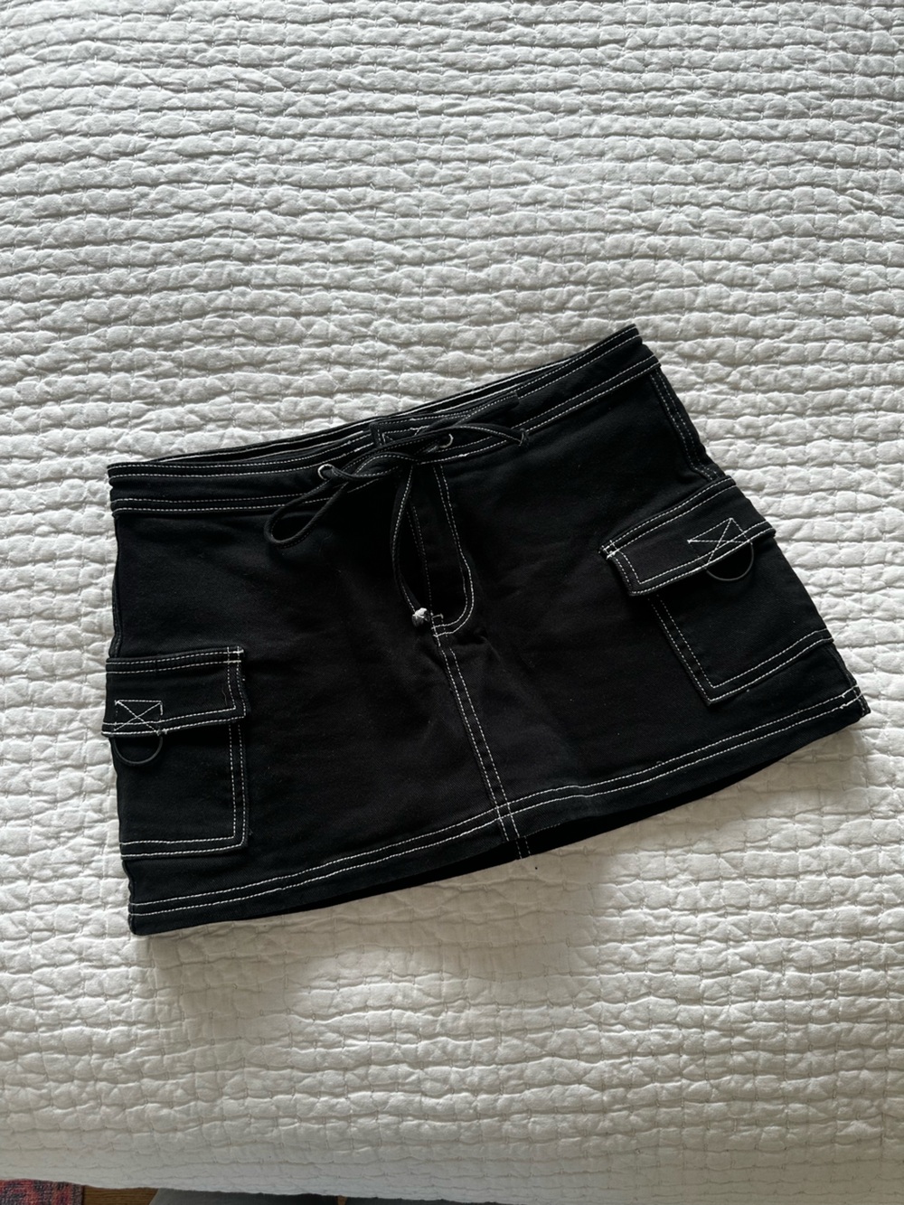 dELiA*s Black Skirt with White Stitching